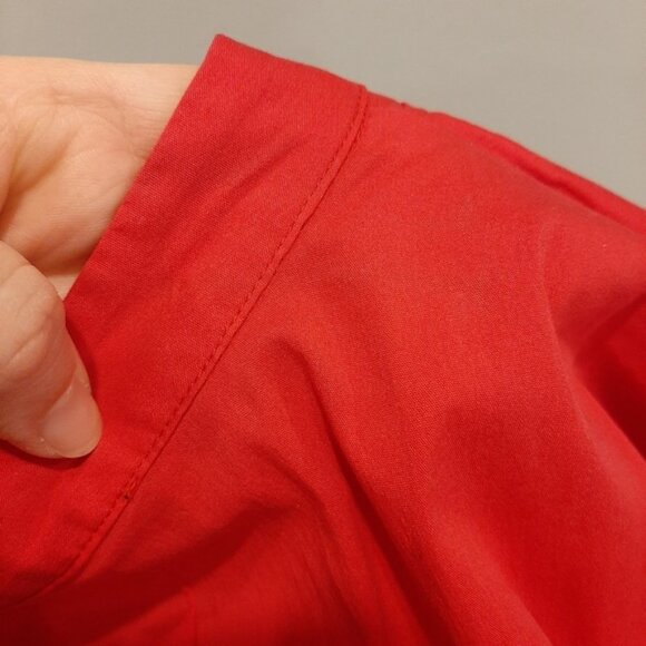 Eloquii Short Sleeve Popover Blouse Womens Plus Size 18 Red Pleated Bow Top - Picture 11 of 14